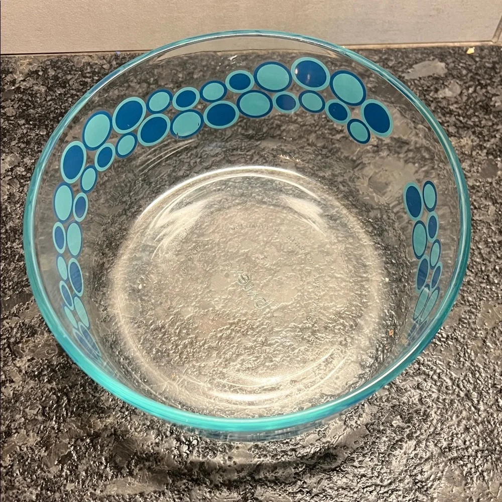 Pyrex Glass Bowl BLUE POLKA DOTS   100th Anniversary collection